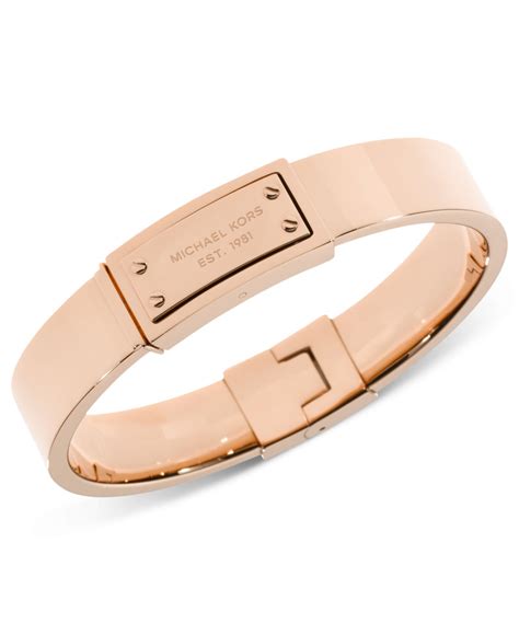 michael kors logo plaque friendship bracelet rose gold